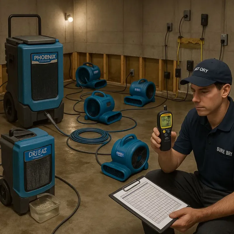 Structural Drying and Dehumidification process in Rockledge, FL